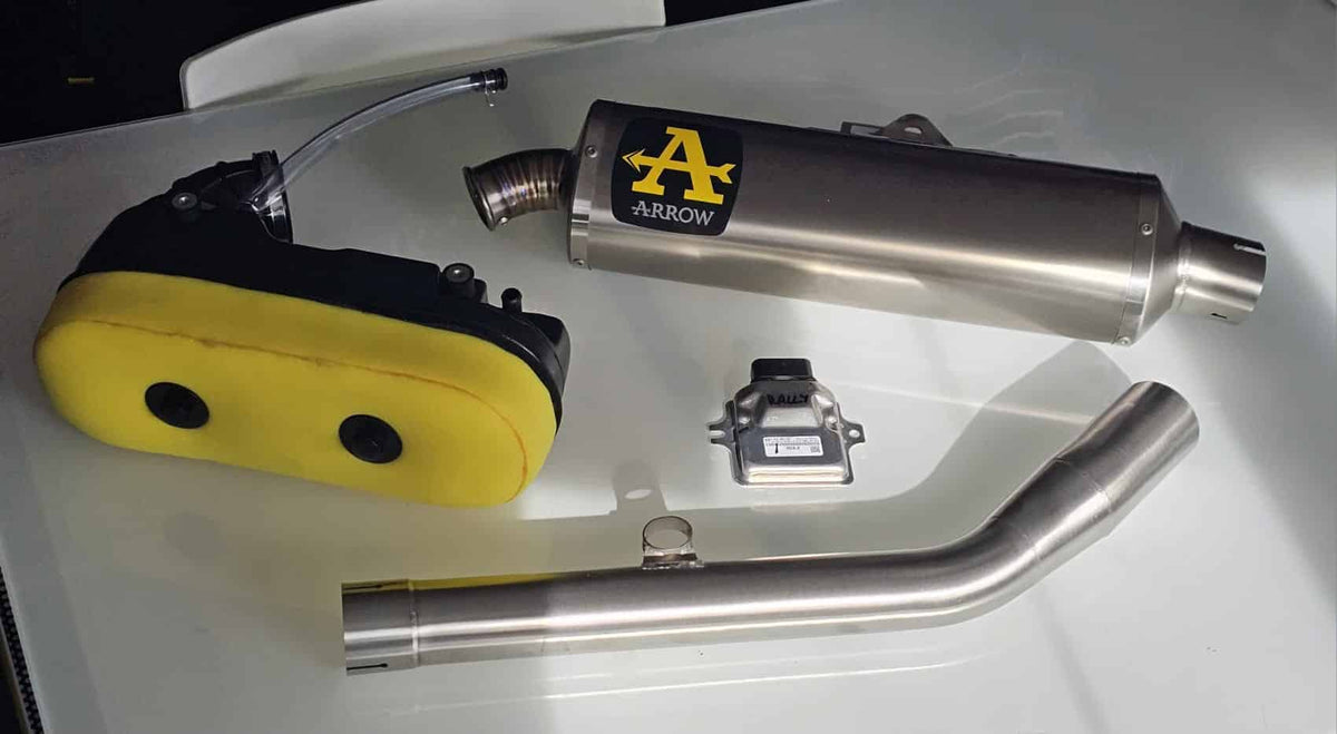 PACK PERFORMANCE 4 : ECHA¨PPEMENT ARROW TITANE + ECU RACING + BOITE A AIR FACTORY - KOVE AR Motorsport
